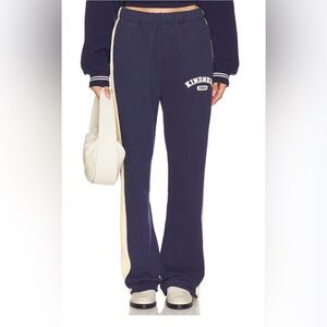 The Mayfair Group Fresh Navy and Cream Track Sweats Y2K S/M